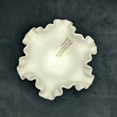 Vintage Fenton Milk Glass Compote by Fenton (Ruffled, Hobnail), Circa 1950s 🥛⚪✨