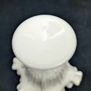 Vintage Fenton Milk Glass Compote – Hobnail Pattern, Ruffled Silver Crest (c. 1960) 🥛⚪✨