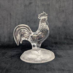 Cristal d'Arques Lead Crystal Rooster Figurine (RARE, France), c. 1980 🐓💎🇫🇷
