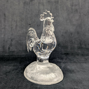 Cristal d'Arques Lead Crystal Rooster Figurine (RARE, France), c. 1980 🐓💎🇫🇷