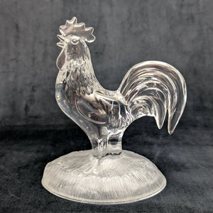 Cristal d'Arques Lead Crystal Rooster Figurine (RARE, France), c. 1980 🐓💎🇫🇷