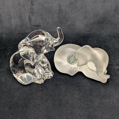 Lenox "Peanuts & Popcorn" Crystal Elephants by Lenox (Set of 2, Germany), Circa 2000s 🐘✨🇩🇪
