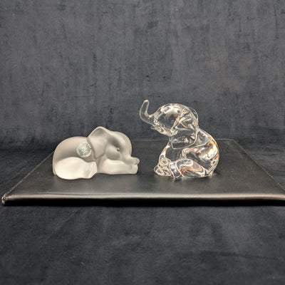 Lenox "Peanuts & Popcorn" Crystal Elephants by Lenox (Set of 2, Germany), Circa 2000s 🐘✨🇩🇪