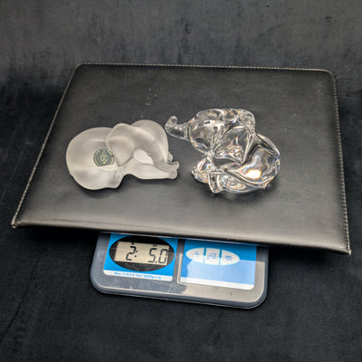 Lenox "Peanuts & Popcorn" Crystal Elephants by Lenox (Set of 2, Germany), Circa 2000s 🐘✨🇩🇪