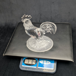 Cristal d'Arques Lead Crystal Rooster Figurine (RARE, France), c. 1980 🐓💎🇫🇷