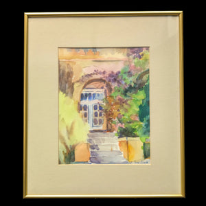 Eilene M. Craig, "Doorway at St. Vincent's" (Original Watercolor, Signed), Circa 1960s-1970s 🚪🎨☀️