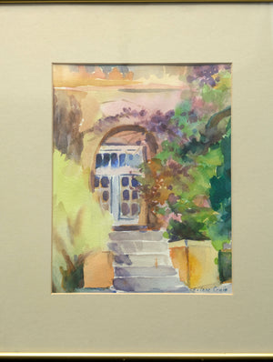 Eilene M. Craig, "Doorway at St. Vincent's" (Original Watercolor, Signed), Circa 1960s-1970s 🚪🎨☀️