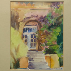 Eilene M. Craig, "Doorway at St. Vincent's" (Original Watercolor, Signed), Circa 1960s-1970s 🚪🎨☀️