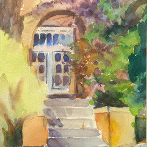 Eilene M. Craig, "Doorway at St. Vincent's" (Original Watercolor, Signed), Circa 1960s-1970s 🚪🎨☀️