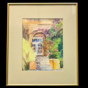 Eilene M. Craig, "Doorway at St. Vincent's" (Original Watercolor, Signed), Circa 1960s-1970s 🚪🎨☀️