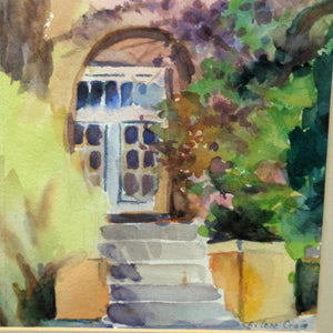 Eilene M. Craig, "Doorway at St. Vincent's" (Original Watercolor, Signed), Circa 1960s-1970s 🚪🎨☀️