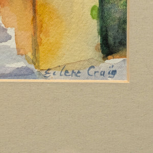 Eilene M. Craig, "Doorway at St. Vincent's" (Original Watercolor, Signed), Circa 1960s-1970s 🚪🎨☀️