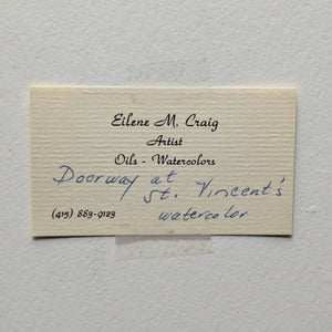 Eilene M. Craig, "Doorway at St. Vincent's" (Original Watercolor, Signed), Circa 1960s-1970s 🚪🎨☀️