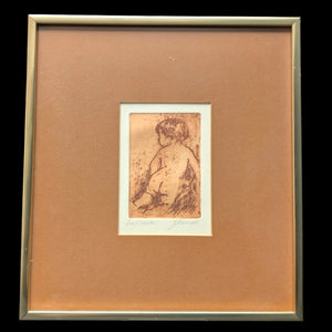 Joan Purcell, "La Tusche" (Original Etching, Signed), Circa 1970s 👶🎨✍️