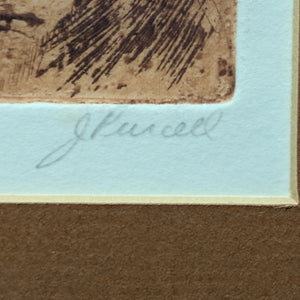 Joan Purcell, "La Tusche" (Original Etching, Signed), Circa 1970s 👶🎨✍️