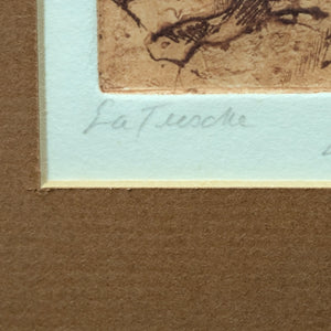 Joan Purcell, "La Tusche" (Original Etching, Signed), Circa 1970s 👶🎨✍️