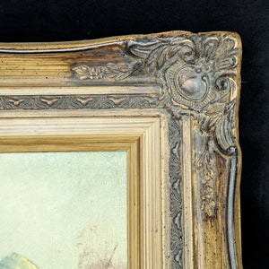 Unidentified Artist, "Cabin and Mountain Landscape" (Original Oil Painting), Circa 1960s-1970s 🏞️🏔️🎨