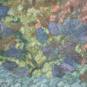 Original Oil Painting (Post-Impressionist Garden Landscape in Gold Frame), Attributed H. Hamm, Circa 1930s 🎨🌳🖼️