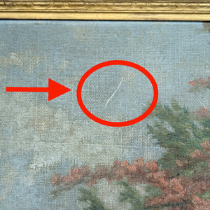 Original Oil Painting (Post-Impressionist Garden Landscape in Gold Frame), Attributed H. Hamm, Circa 1930s 🎨🌳🖼️