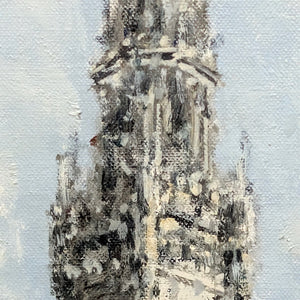 Mid-Century German Impressionist Oil Painting of Munich's Marienplatz by Otto Hellmeier (Cityscape) 🇩🇪📜🎨