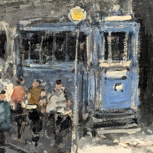 Mid-Century German Impressionist Oil Painting of Munich's Marienplatz by Otto Hellmeier (Cityscape) 🇩🇪📜🎨