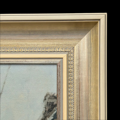 Pintura al óleo impresionista alemana de mediados de siglo de la Marienplatz de Múnich por Otto Hellmeier 🇩🇪