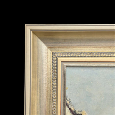 Pintura al óleo impresionista alemana de mediados de siglo de la Marienplatz de Múnich por Otto Hellmeier 🇩🇪