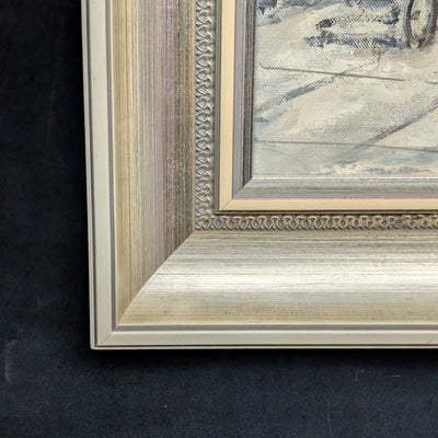 Pintura al óleo impresionista alemana de mediados de siglo de la Marienplatz de Múnich por Otto Hellmeier 🇩🇪