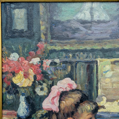 Un momento íntimo: Retrato impresionista estadounidense de dos hermanas👯