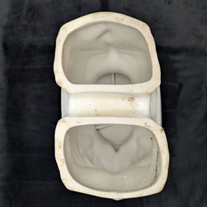 Vintage Blue & White Porcelain Elephant Stool (Chinoiserie Style) – Hand-Painted Accent Table, c. 1960 🐘💙⚜️