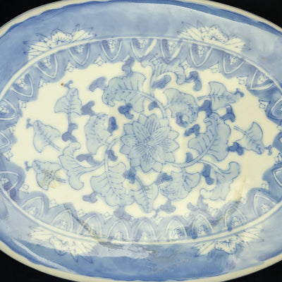 Vintage Blue & White Porcelain Elephant Stool (Chinoiserie Style) – Hand-Painted Accent Table, c. 1960 🐘💙⚜️