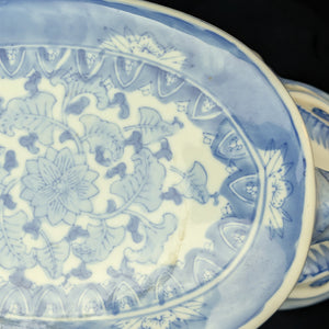 Vintage Blue & White Porcelain Elephant Stool (Chinoiserie Style) – Hand-Painted Accent Table, c. 1960 🐘💙⚜️