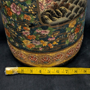 Large Chinese Export Umbrella Stand (RARE SIZE) – Satsuma Style Scenic Porcelain, Hand-Painted, c. 1950 🎨⛩️👑