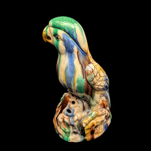Vintage Sancai Glaze Parrot Figurine by Unknown Maker (Rare, Chinese Pottery), Circa Mid-20th Century 🦜🎨🏺
