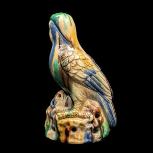 Vintage Sancai Glaze Parrot Figurine by Unknown Maker (Rare, Chinese Pottery), Circa Mid-20th Century 🦜🎨🏺