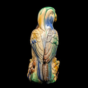 Vintage Sancai Glaze Parrot Figurine by Unknown Maker (Rare, Chinese Pottery), Circa Mid-20th Century 🦜🎨🏺