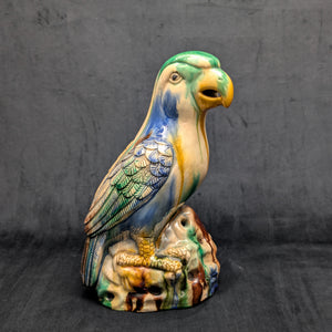 Vintage Sancai Glaze Parrot Figurine by Unknown Maker (Rare, Chinese Pottery), Circa Mid-20th Century 🦜🎨🏺