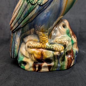 Vintage Sancai Glaze Parrot Figurine by Unknown Maker (Rare, Chinese Pottery), Circa Mid-20th Century 🦜🎨🏺