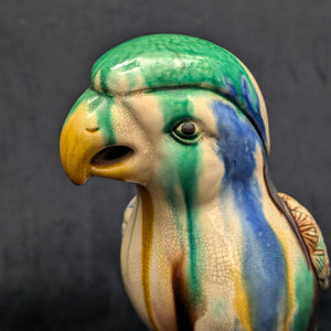 Vintage Sancai Glaze Parrot Figurine by Unknown Maker (Rare, Chinese Pottery), Circa Mid-20th Century 🦜🎨🏺