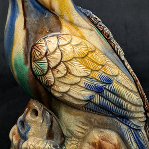 Vintage Sancai Glaze Parrot Figurine by Unknown Maker (Rare, Chinese Pottery), Circa Mid-20th Century 🦜🎨🏺