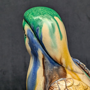 Vintage Sancai Glaze Parrot Figurine by Unknown Maker (Rare, Chinese Pottery), Circa Mid-20th Century 🦜🎨🏺