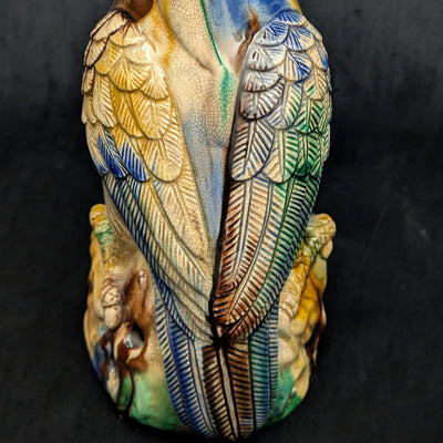Vintage Sancai Glaze Parrot Figurine by Unknown Maker (Rare, Chinese Pottery), Circa Mid-20th Century 🦜🎨🏺