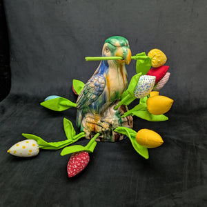 Vintage Sancai Glaze Parrot Figurine by Unknown Maker (Rare, Chinese Pottery), Circa Mid-20th Century 🦜🎨🏺