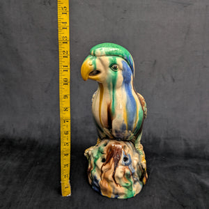 Vintage Sancai Glaze Parrot Figurine by Unknown Maker (Rare, Chinese Pottery), Circa Mid-20th Century 🦜🎨🏺
