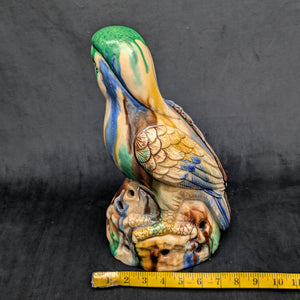 Vintage Sancai Glaze Parrot Figurine by Unknown Maker (Rare, Chinese Pottery), Circa Mid-20th Century 🦜🎨🏺