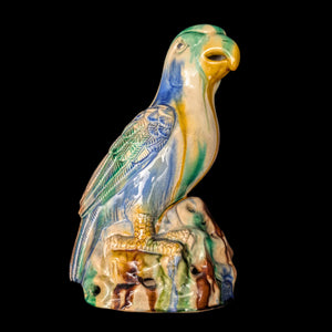 Vintage Sancai Glaze Parrot Figurine by Unknown Maker (Rare, Chinese Pottery), Circa Mid-20th Century 🦜🎨🏺