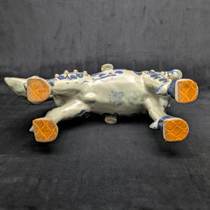 Decorative Porcelain Horse by A RISE – Blue & White Chinoiserie with Gold Gilt (RARE Mark), c. 1960 🐴💙👑