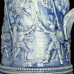 Limited Edition German Salt Glaze Stein – Medieval Knights Relief, RARE No. 1715 of 5000 (Western Germany), c. 1979 🍺🇩🇪🛡️