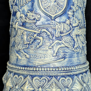 Limited Edition German Salt Glaze Stein – Medieval Knights Relief, RARE No. 1715 of 5000 (Western Germany), c. 1979 🍺🇩🇪🛡️