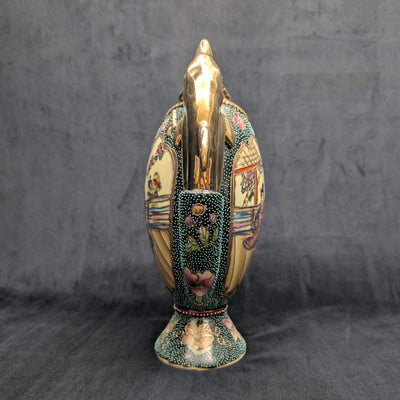 Vintage Hand-Painted Royal Satsuma Dolphin Vase (Hand-Painted, Dolphin), Circa 1950s 🐬🎨🏺
